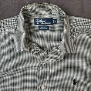 Polo Ralph Lauren Andrew Shirt Men 15 32/33 Gingham Long Sleeve Button Up Cotton